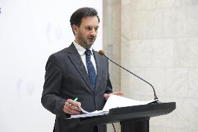 Briefing of Ukraines Foreign Ministry spokesperson Heorhii Tykhyi in Kyiv